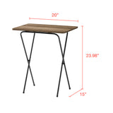 5-Piece Folding Tray Table Set with Stand, Rustic Brown