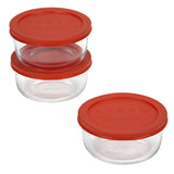 Simply Store Round Glass Bakeware, 2 Cup, Set of 3