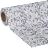 Smooth Top 20 In. x 6 Ft. Shelf Liner, Gray Damask
